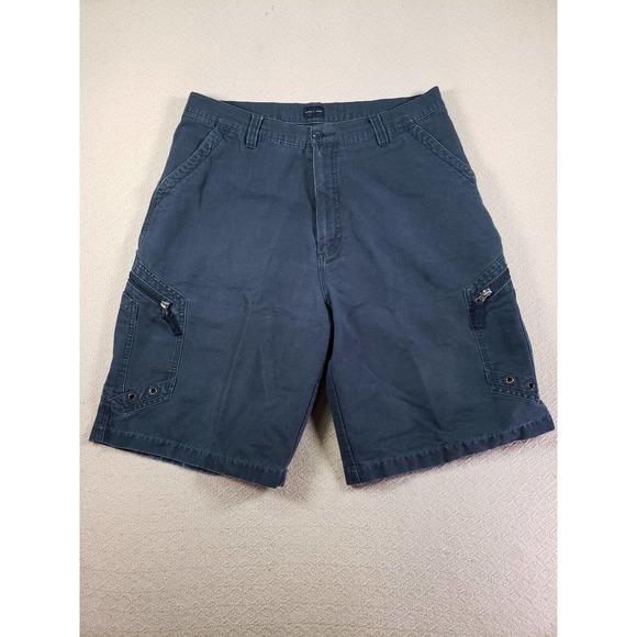 Baileys Point Shorts Mens 34 Blue Denim Cargo Low Rise Zipper Pockets Summer - Picture 1 of 10